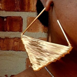 Elegant Gold Triangle Earrings